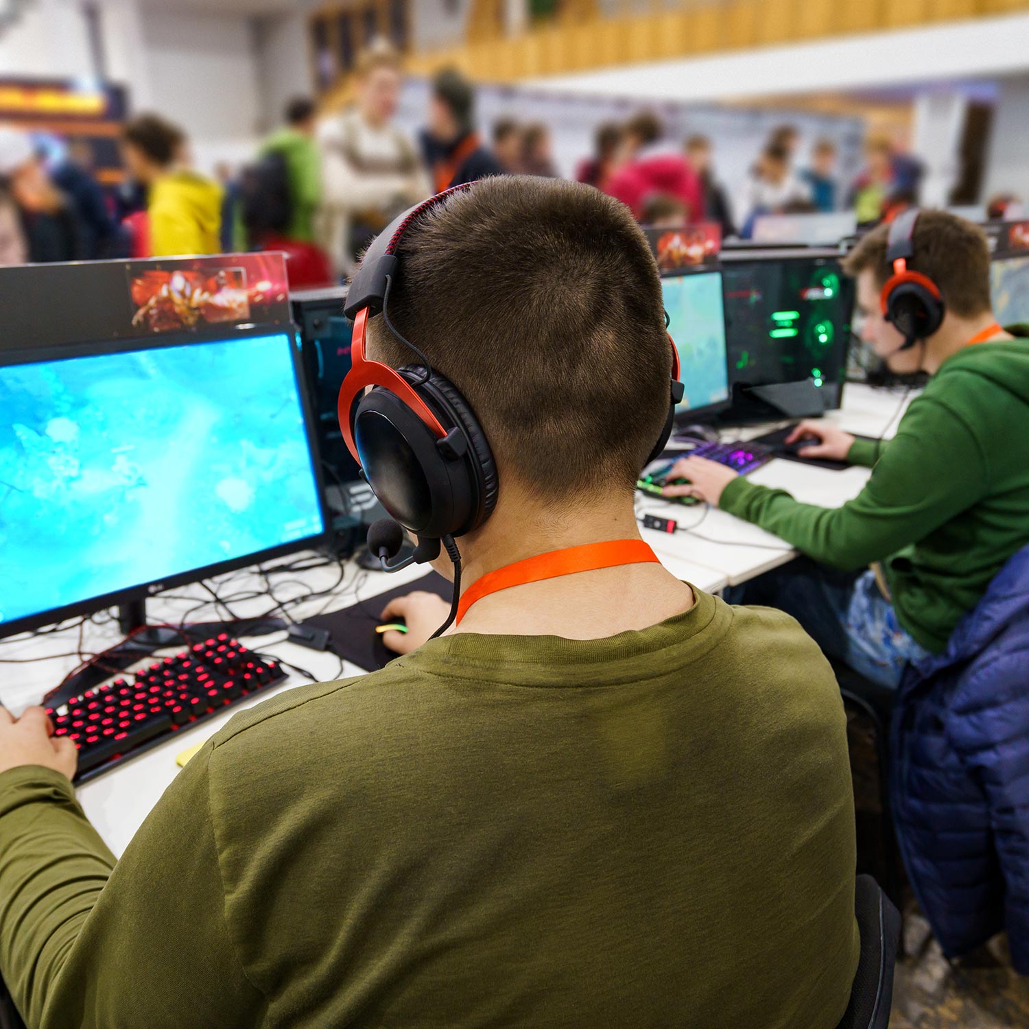 Students participating in an Esports competition.