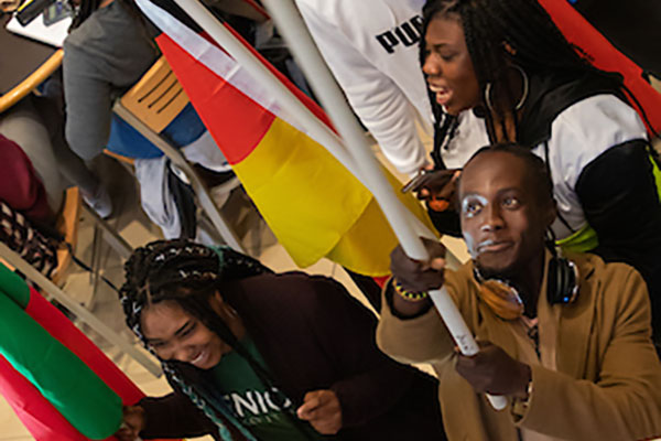 students at a black studies event