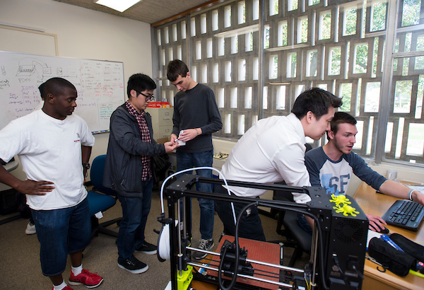 Students working in a classroom