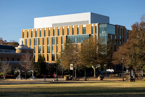 A notable building at KSU characterized by its grand design and surrounding landscape.