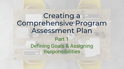 creating a comprehensive program assessment plan: part 1 defining goals & assigning responsibilities.