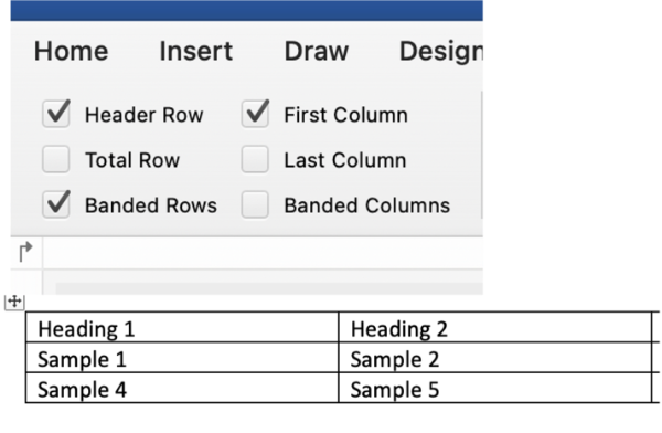 table example.