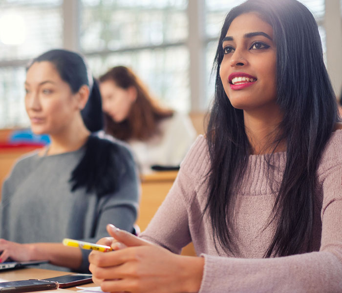 Graduate students in class