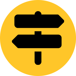 Sign post pointing left and right