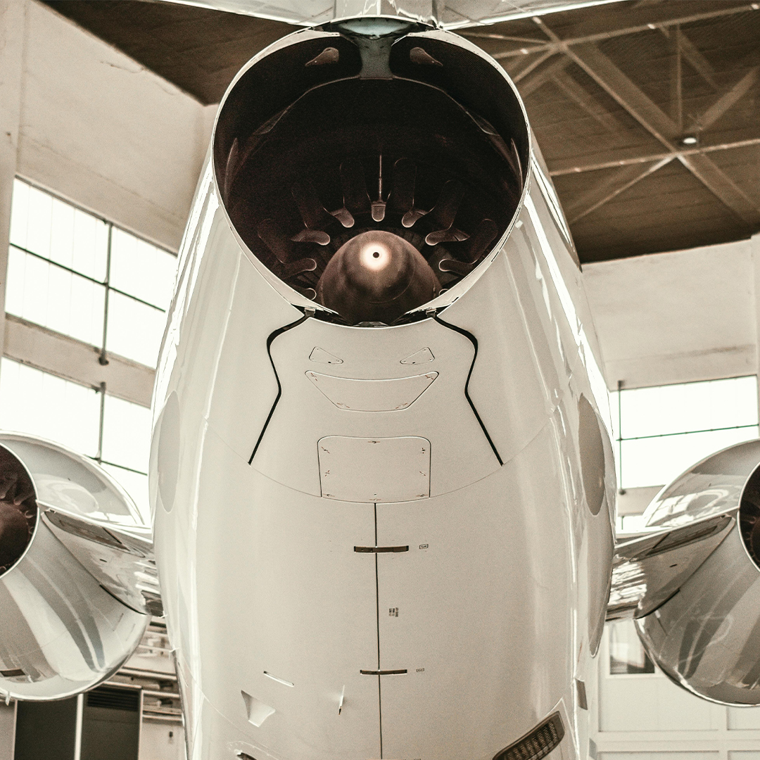 aerospace plane front, with head of engine showing