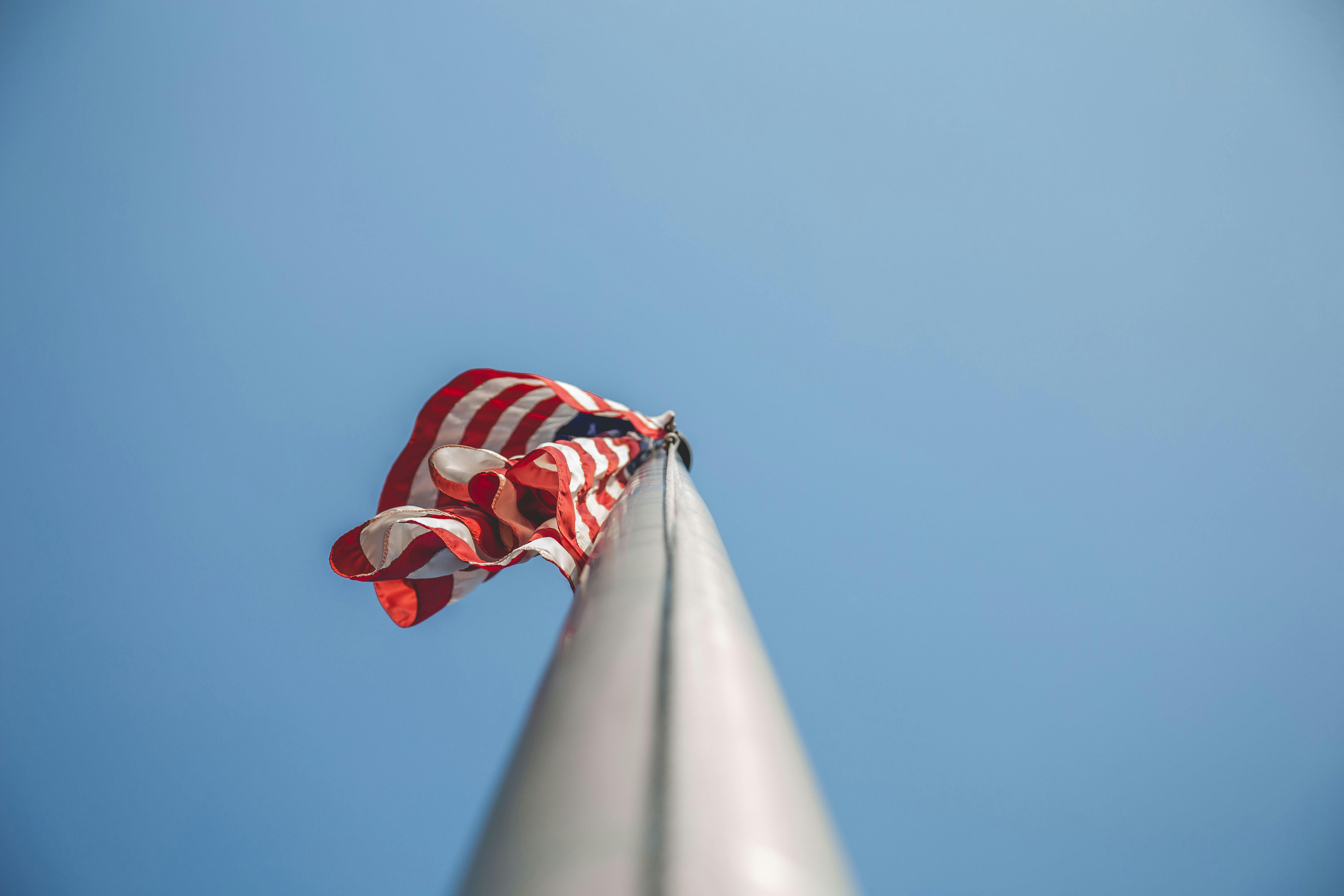 american flag on a pole