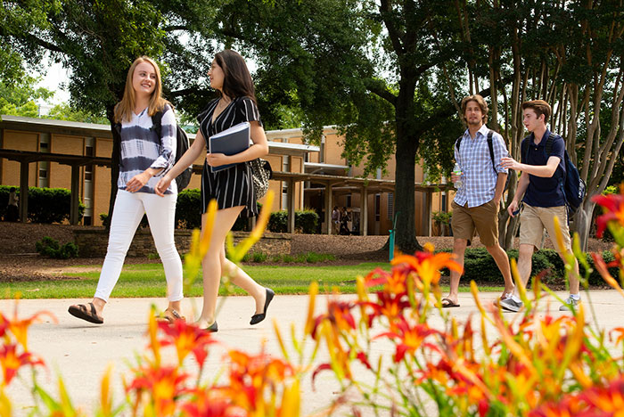 freshman students on campus