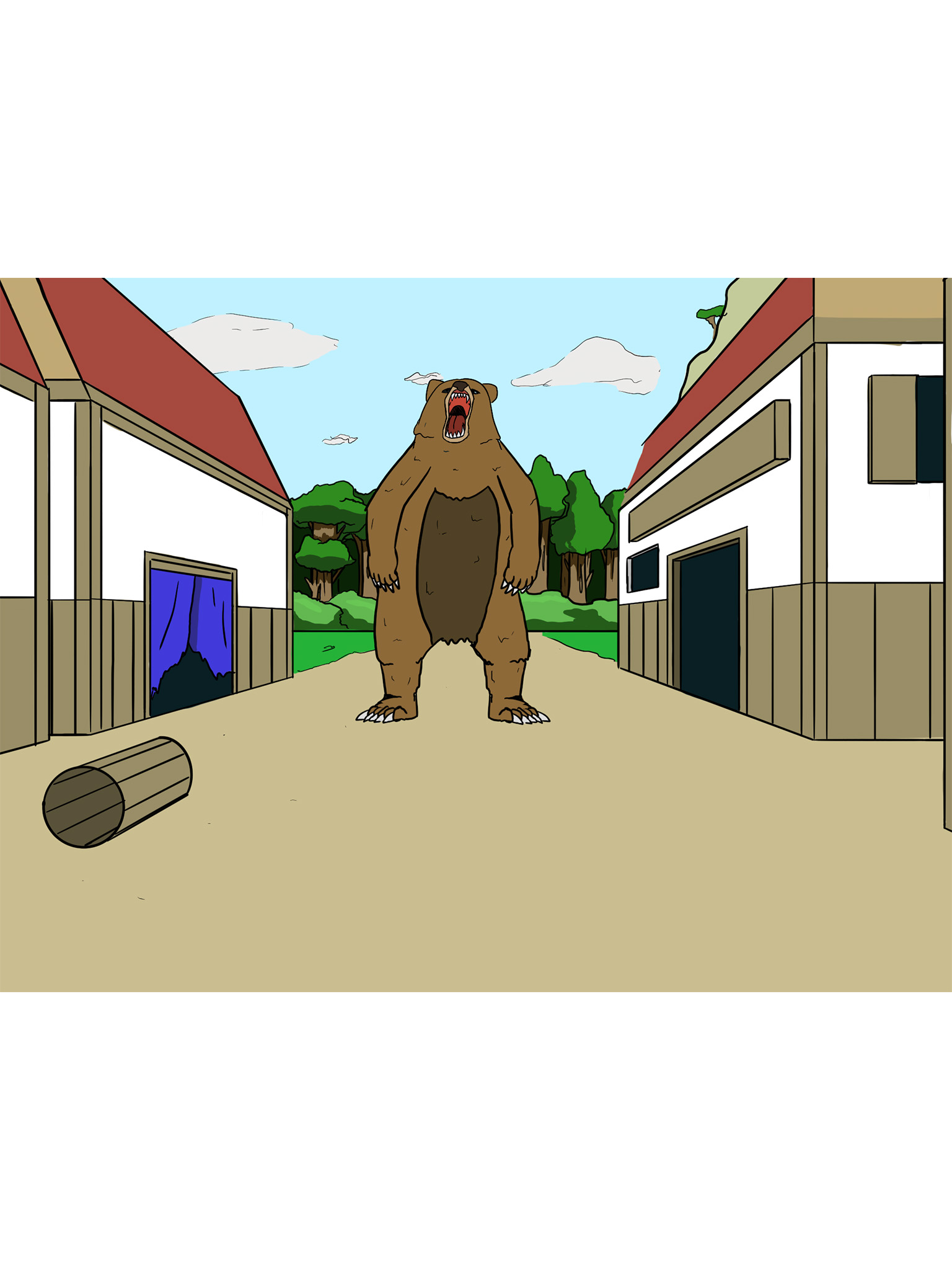  / Still of Bear from "The Power of Music," is a 3-minute short 16:9 HD animation created using ToonBoom, Procreate, and AfterEffects