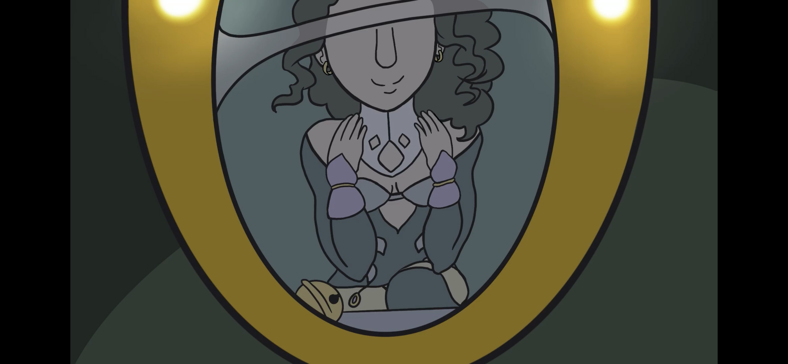  / “Mirror” is a screenshot from my film and our first introduction to Valerie. This image sets the tone for the start of this love story. Created in Procreate and Toon Boom Harmony.