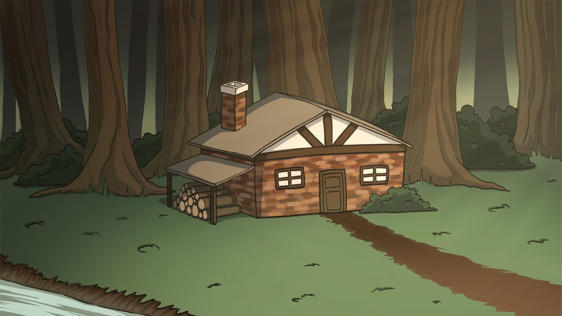  / Still of character Phoenix's home from "one more day', a 4-and-a-half-minute short 16:9 HD animation created using Clip Studio Paint EX and DaVinci Resolve