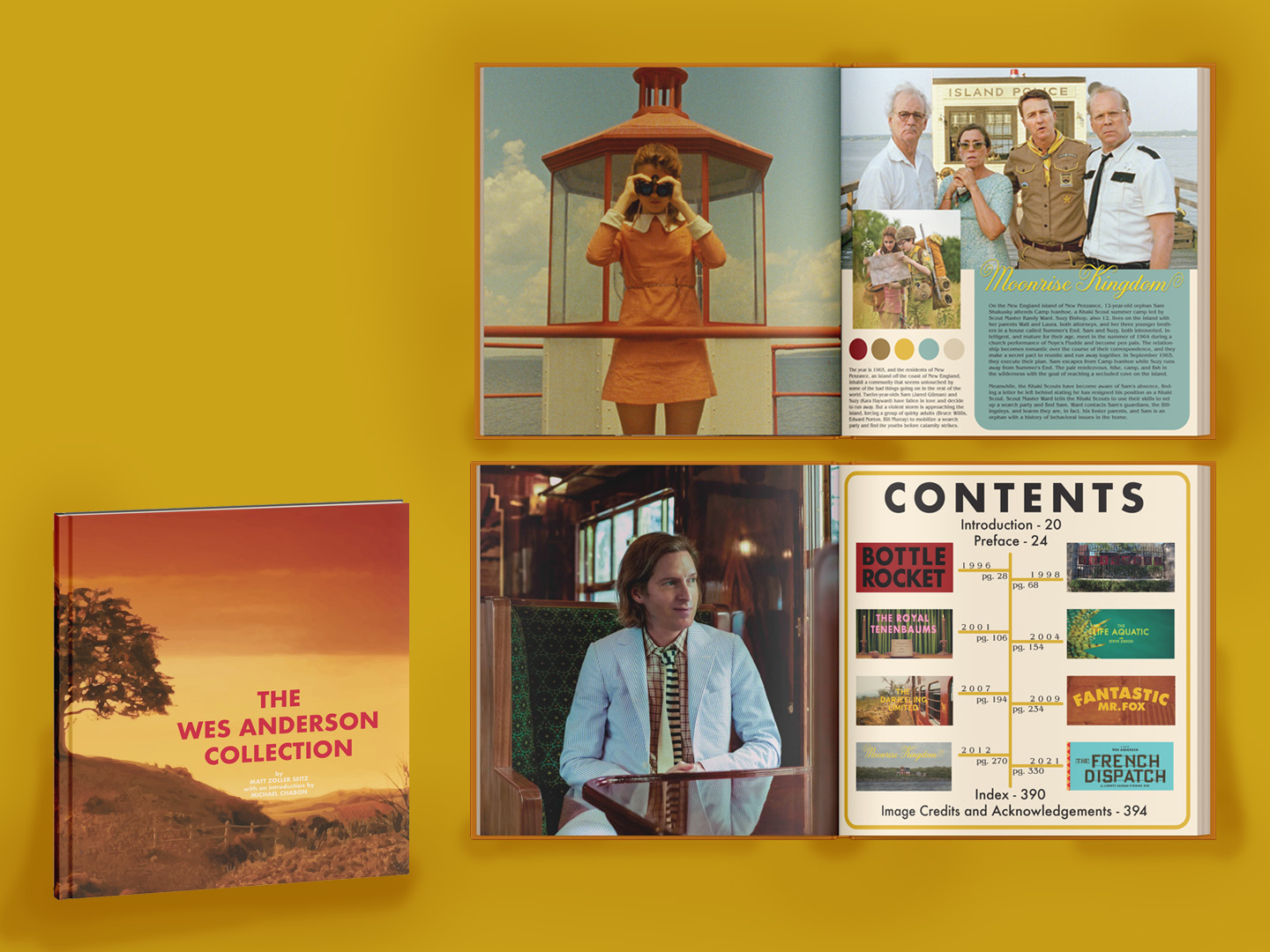  / “The Wes Anderson Collection” Coffee table book 10 x 10 inches, 2021. This book has editorial design spreads for each of Wes Anderson’s most famous movies. Image 1/2 