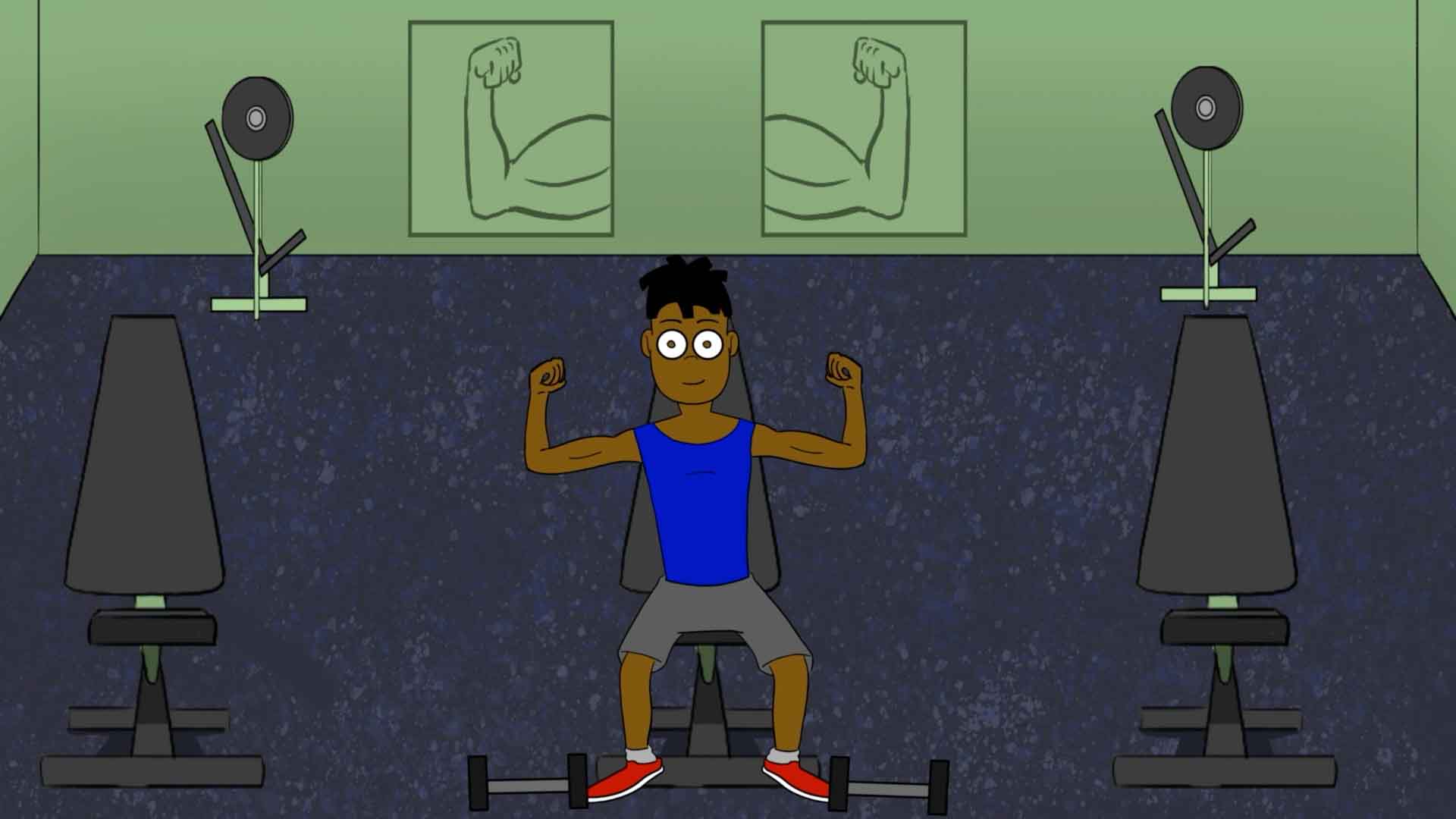  / Still of character CJ from "One's Journey," a 3-minute short 16:9 HD animation created using Photoshop, ToonBoom, and Premiere Pro  