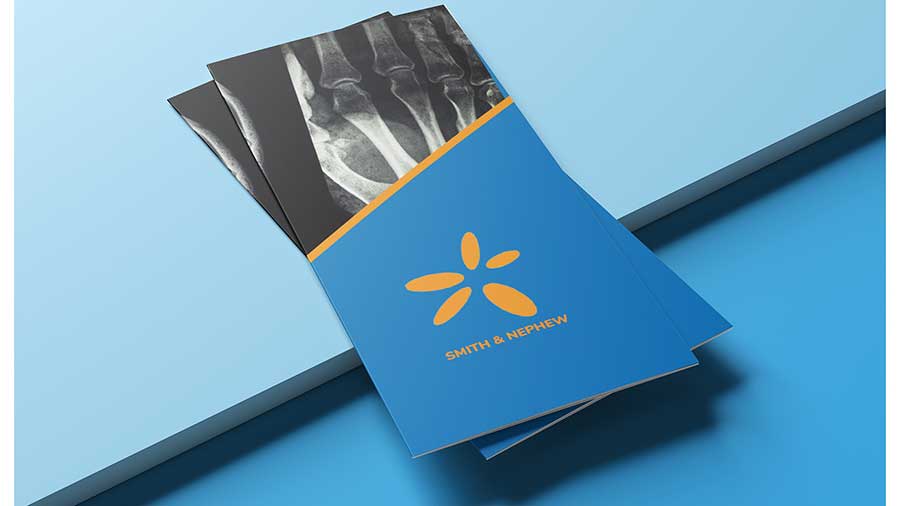  / “Smith & Nephew Brochure,” Brochure for a medical company, 11x8.5 inches printed, 2022. This will be used to update the current brochure design for Smith & Nephew. 