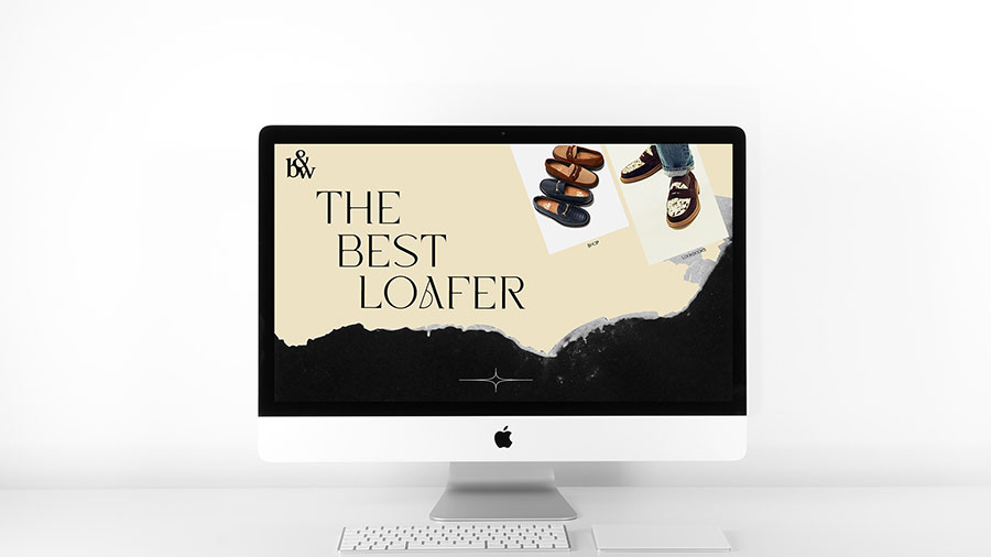  / “Blackstock & Weber,” Website redesign, 800x600 px, 2021. Blackstock & Weber is claimed to have the best loafers so why not have a website that supports that statement. 