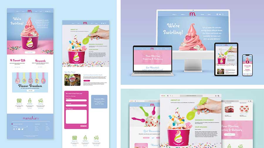  / “Menchie’s Frozen Yogurt,” website redesign, 2022. Website refresh for Menchie’s Frozen Yogurt. 