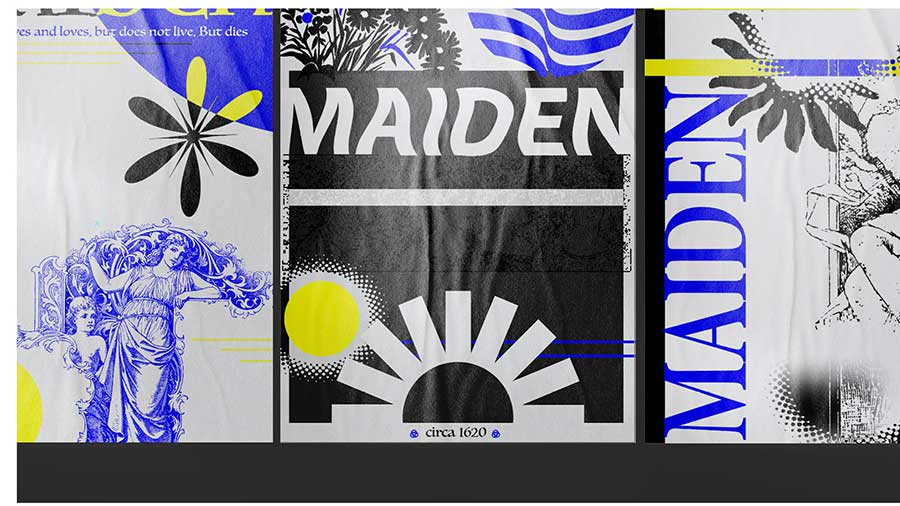  / "Maiden,” Layout Design,11 x17 inches, 2022. Personal exploration in layout and color. 