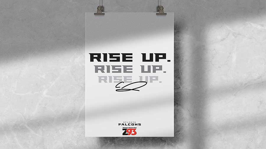  / Atlanta Falcons Poster. Advertising Poster, 11 inches by 17 inches, 2021. Poster to advertise the Atlanta Falcons football. 