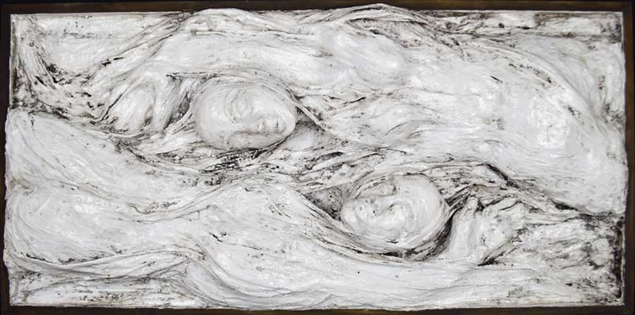 "Fluidity" / mixed media relief sculpture, 24 x 48 inches