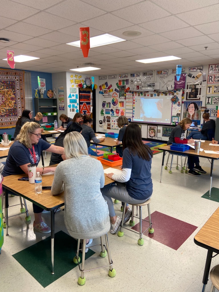 Day One of the Teacher Art Club / Day One of the Teacher Art Club.  Drawing our tulips.