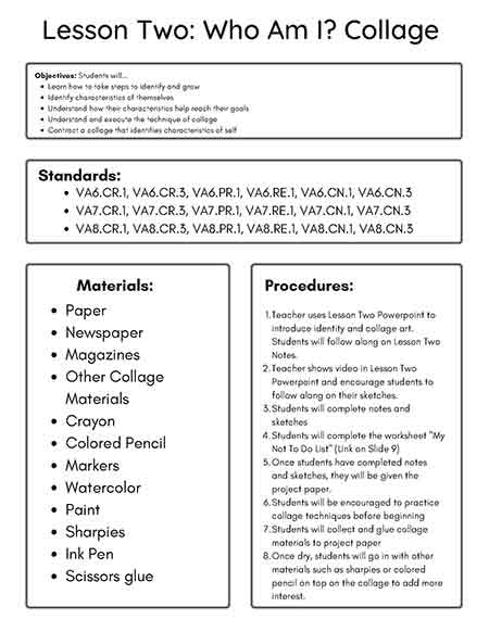 Lesson One  Mindfulness unit / Lesson One, page one, of the Mindfulness unit
