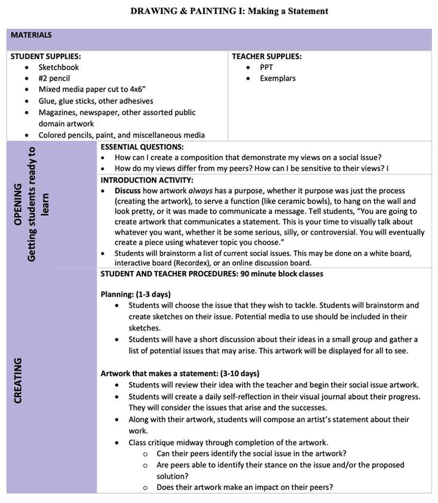 A portion of the "Making A Statement / A portion of the "Making A Statement' lesson that focuses on social awareness, self-awareness, relationship skills, and responsible decision making.