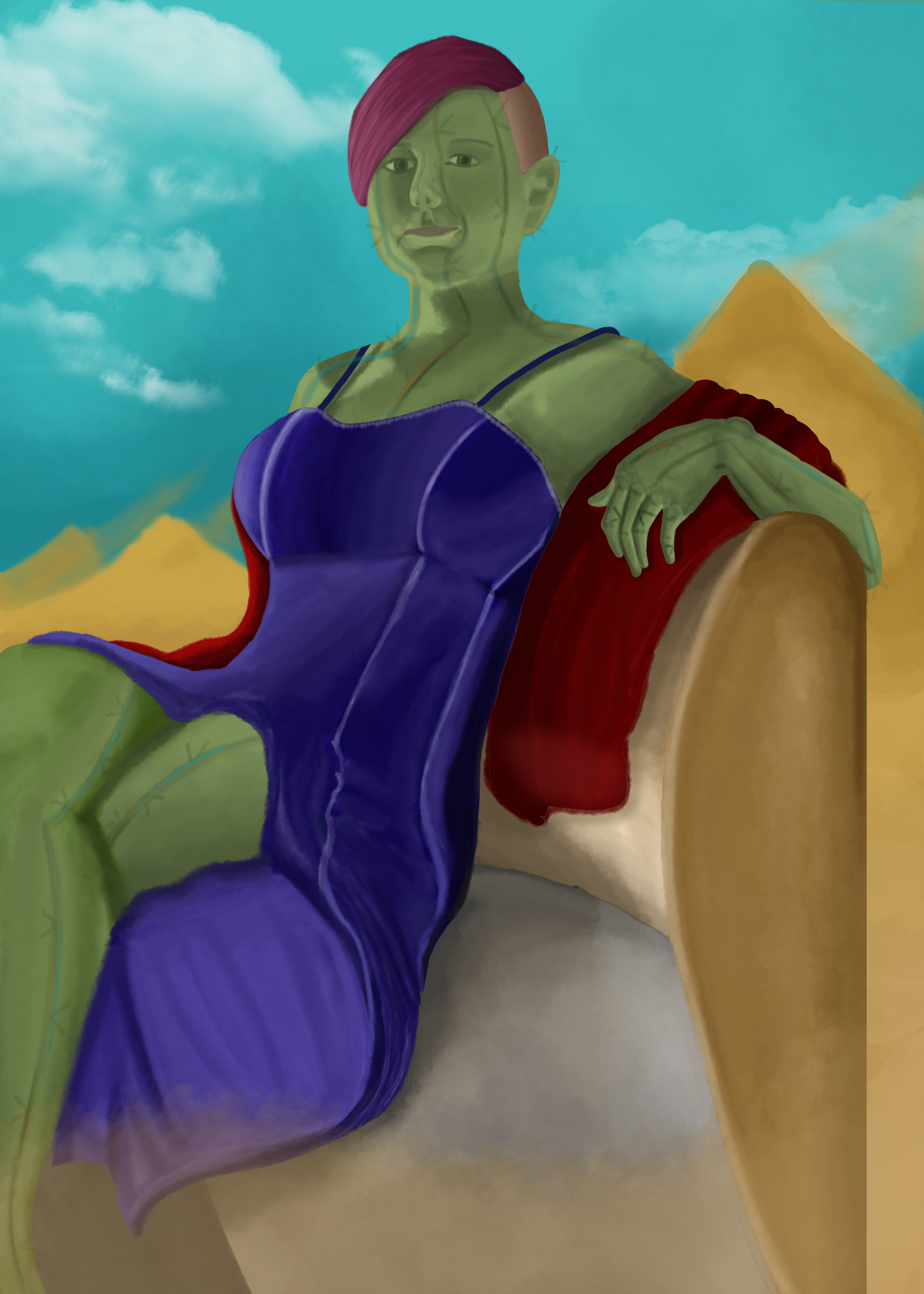  / This digital piece is from Advanced Figure, we had the choice to turn her into anything. I chose a cactus. 