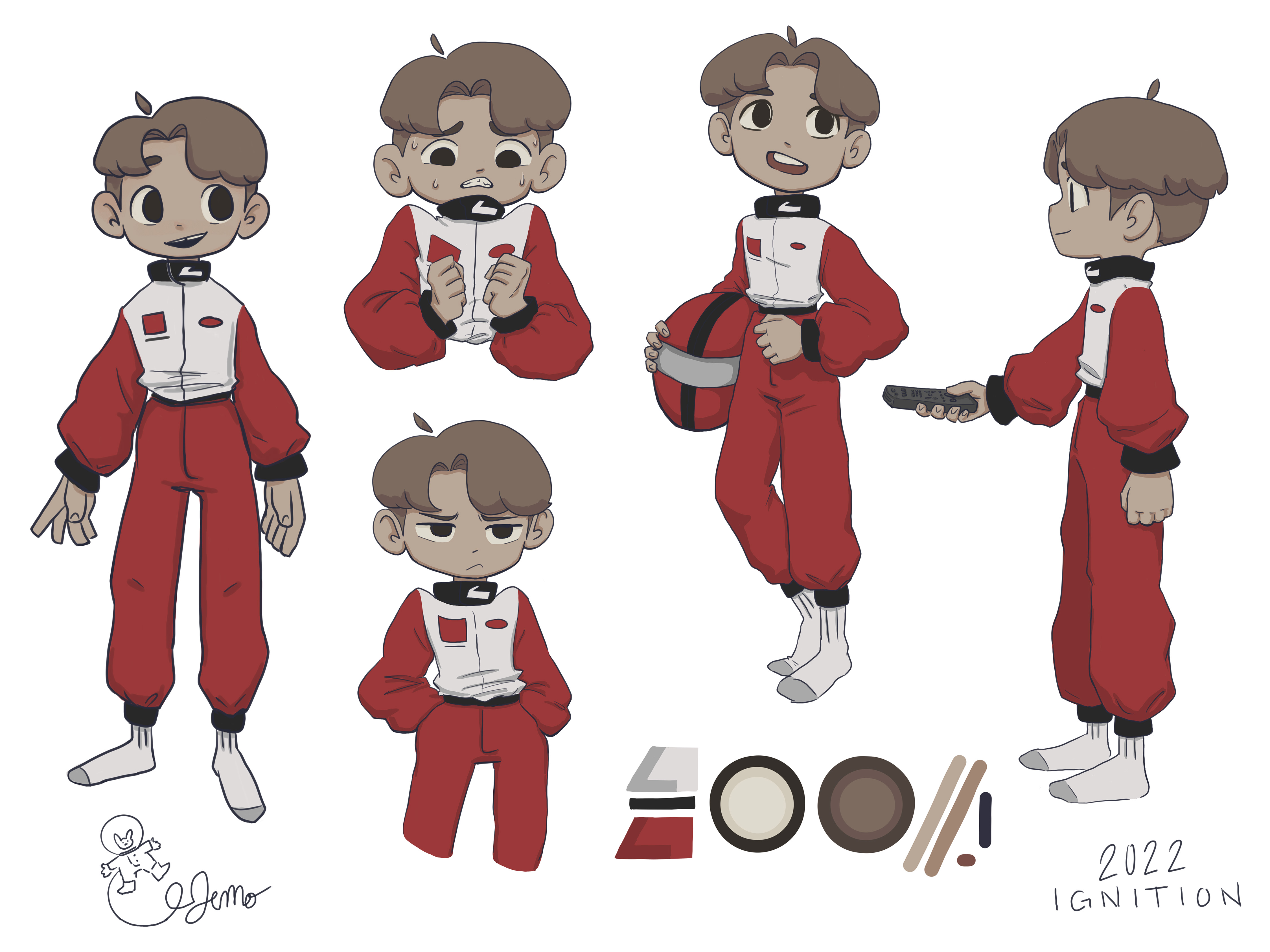  / Character Sheet for Enrique (Rico) from " Ignition", a short film. Created using Photoshop and Clip Studio Paint. 2022