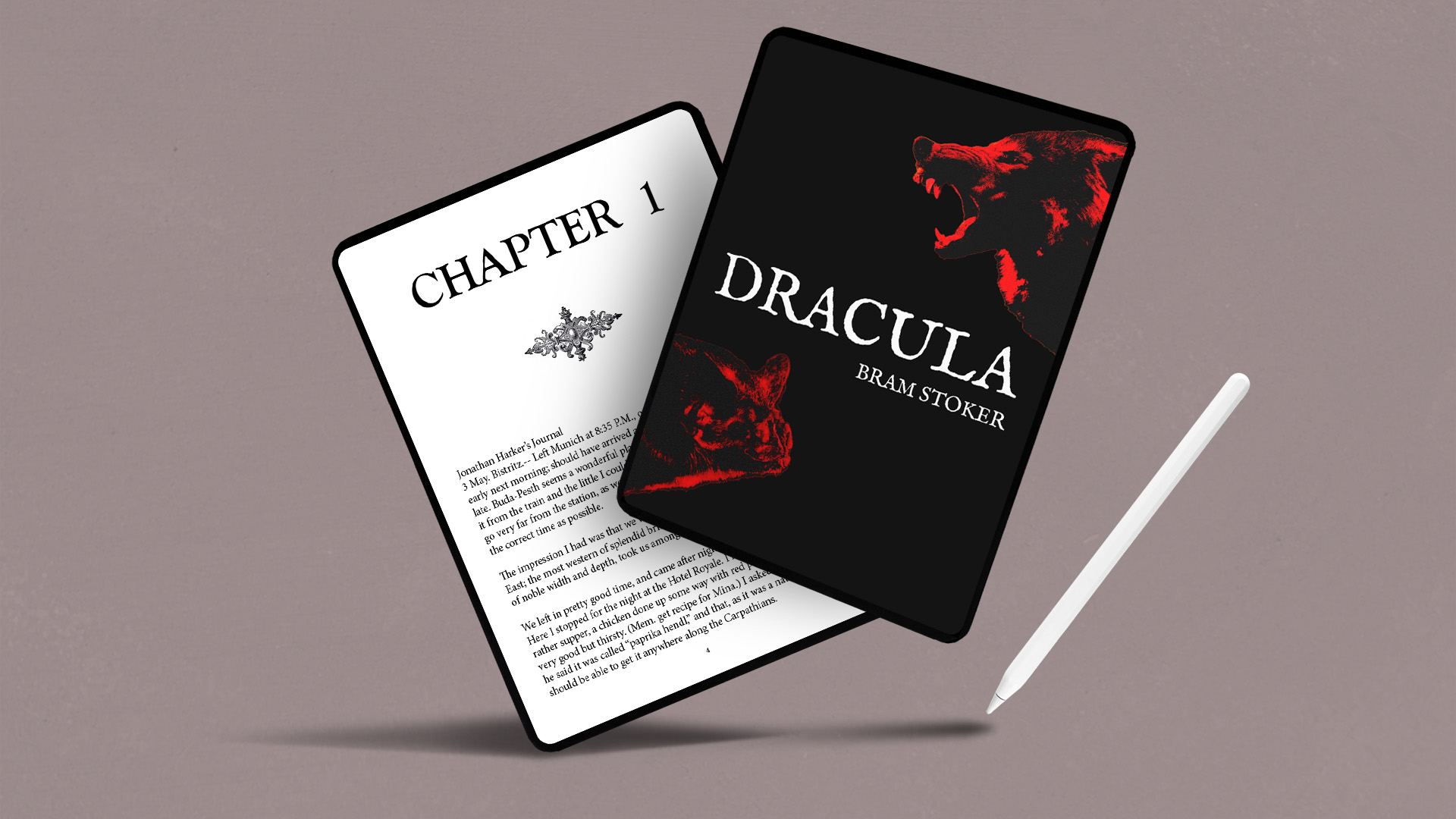 “Dracula”  / “Dracula,” eBook Cover and Chapter redesign, 2021.