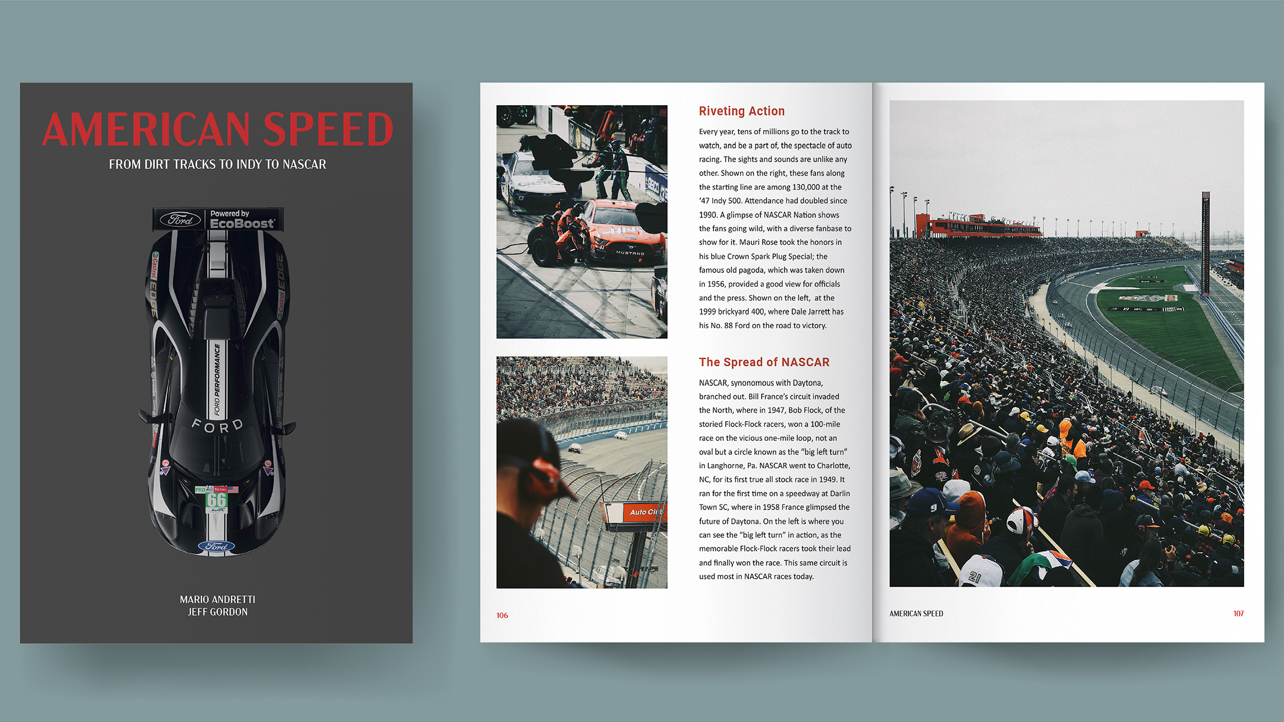 “American Speed”  / “American Speed,” 7"x10" inches, Coffee table book redesign.