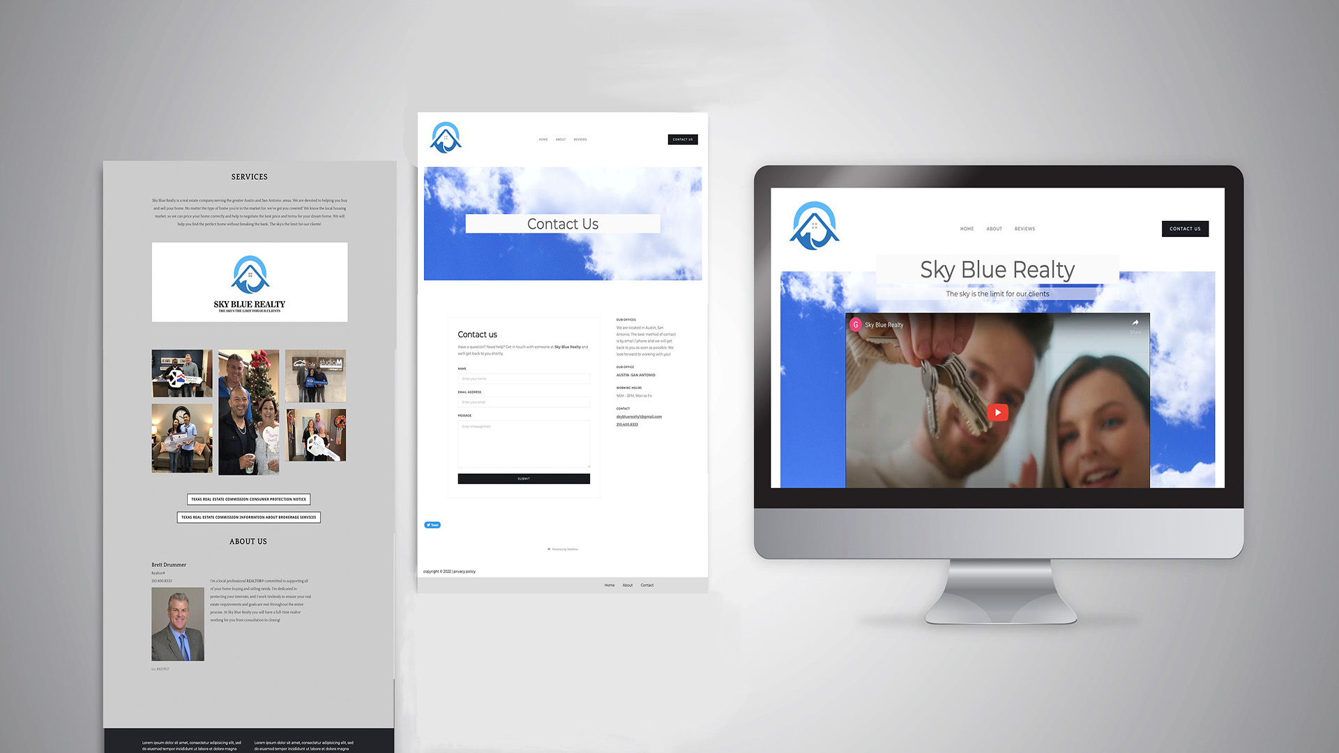 Sky Blue Realty  / This is a website design I created during my internship at Sky Blue Realty 