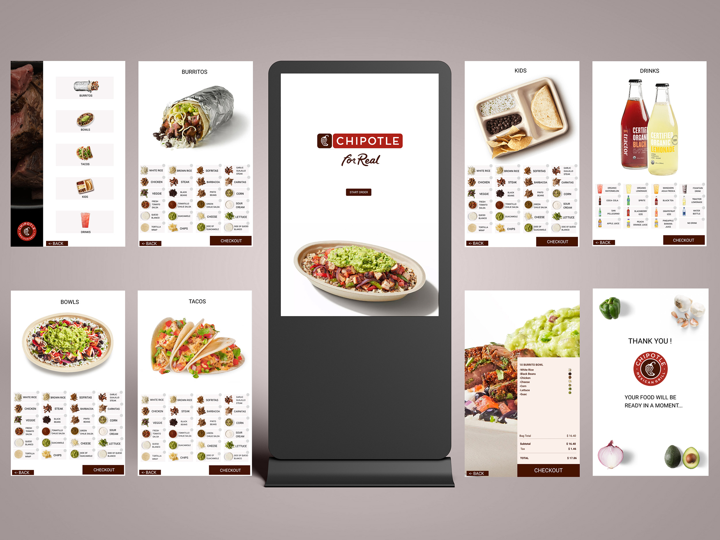 Chipotle / This was a kiosk design I made for Chipotle to help make it more efficient to order food