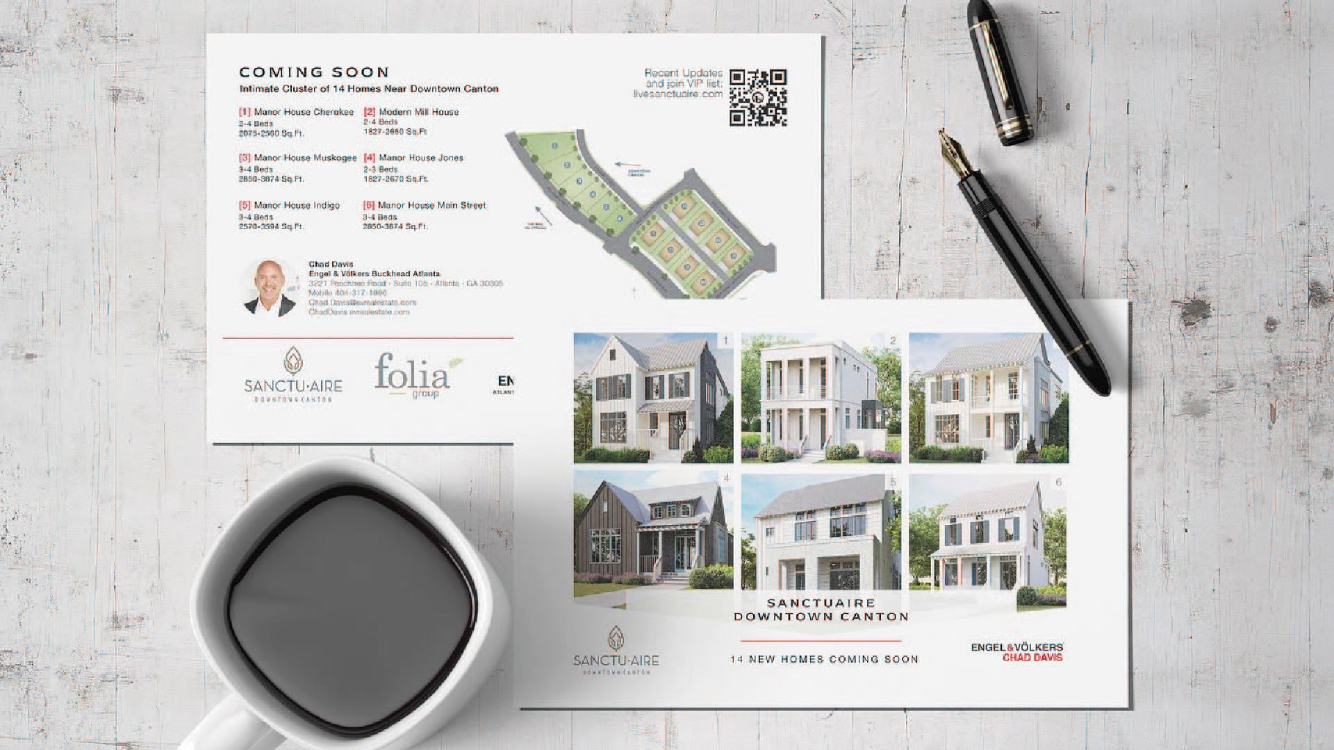 E&V Real Estate Postcard / "E&V  Real Estate Postcard" Internship, 2022. This postcard is advertising a new commercial build for Engel&Volkers. I had to keep the company's look and feel while including all the important information.