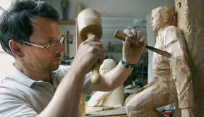  / A pictorial description of carving as a process in sculpture.