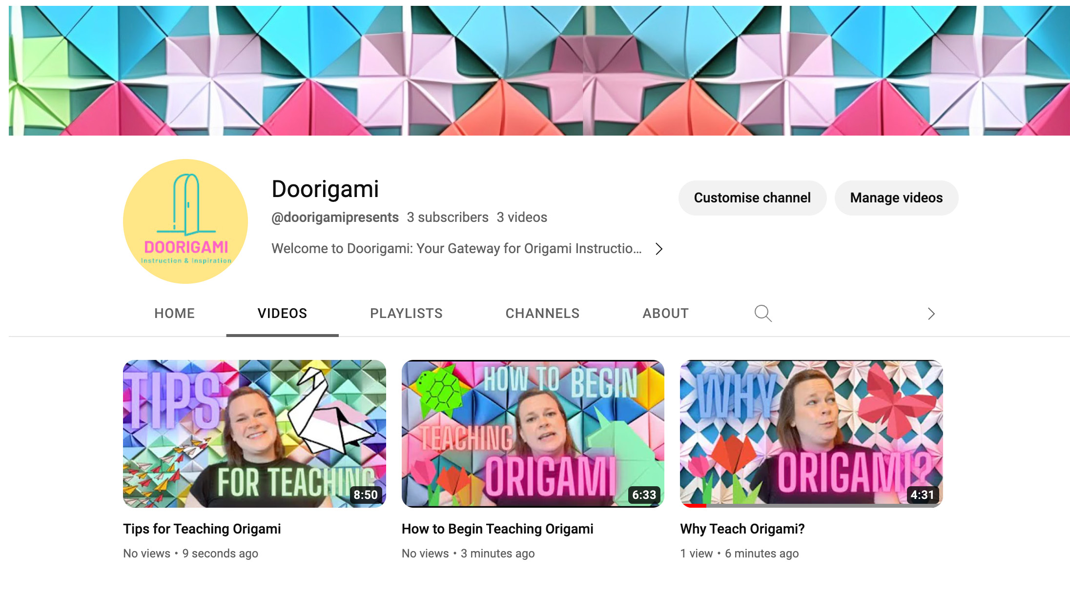 DOORIGAMI / DOORIGAMI YouTube home page