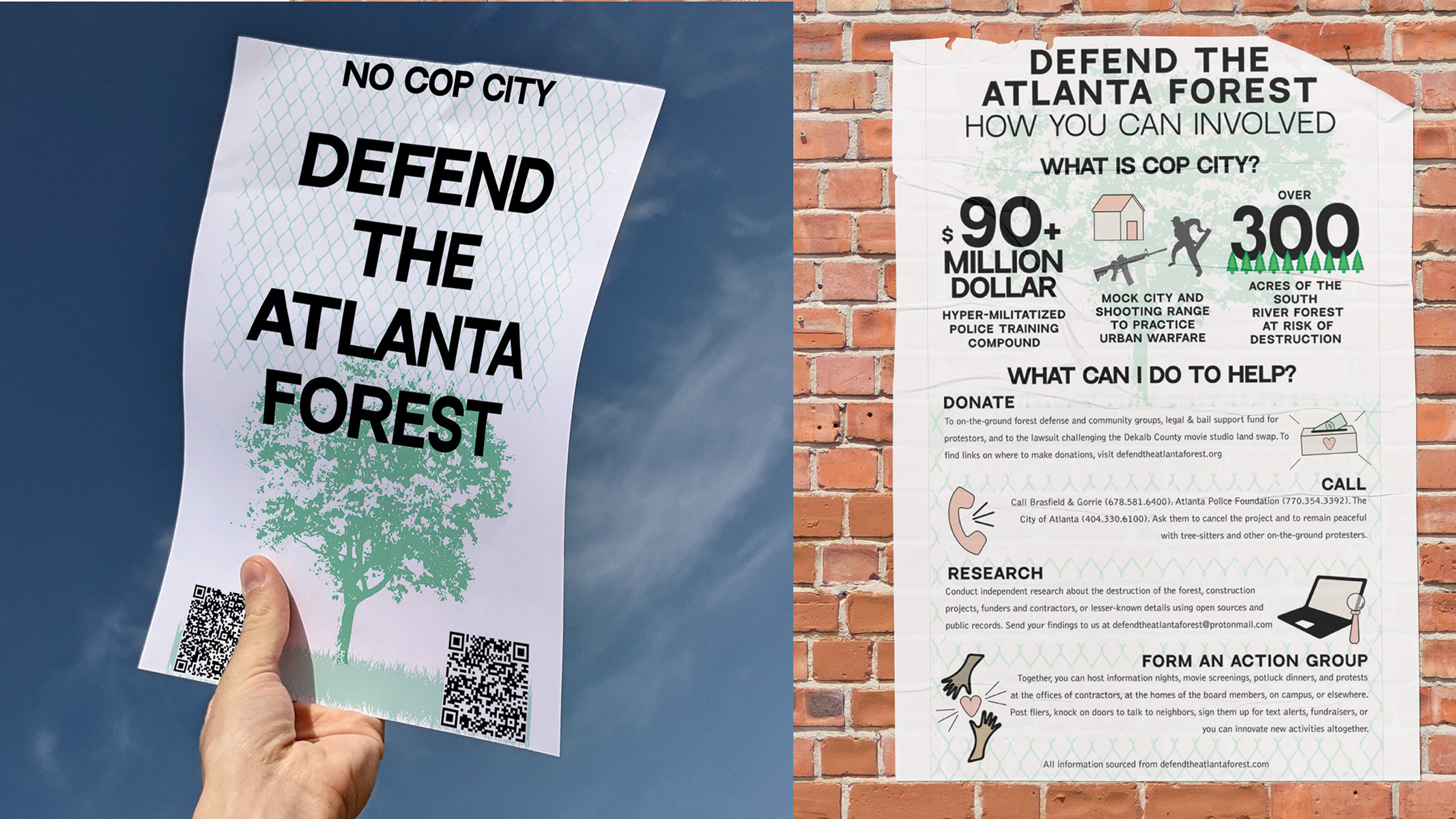 Defend the Atlanta Forest Infographic / "Defend the Atlanta Forest Infographic," 8.5x11 flyer, 2023. This project is to spread awareness for a social cause of our choosing.