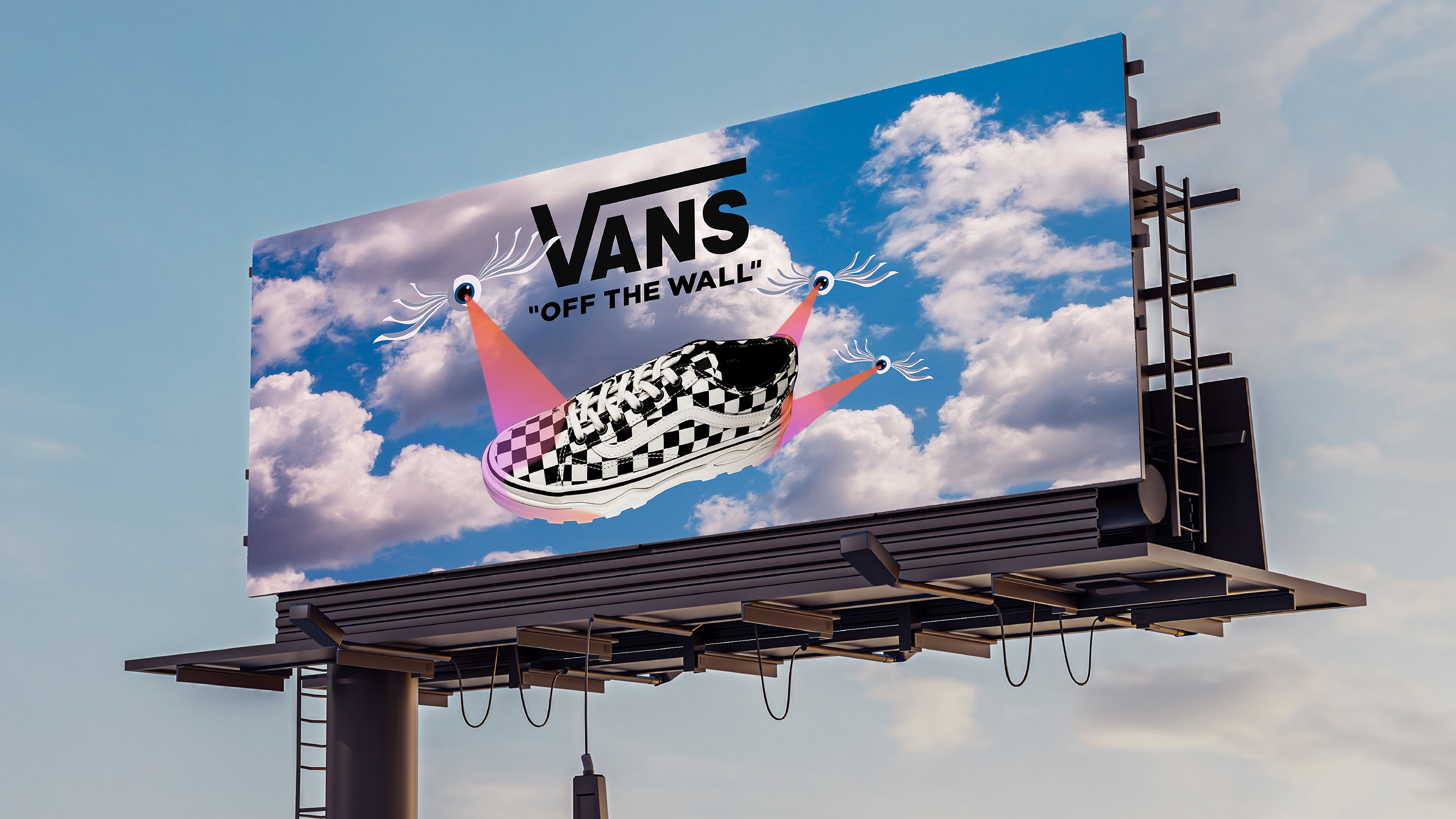 Vans Billboard / "Vans Billboard," billboard ad, 14'x 48', digital ad, 2023. The Vans billboard is a large street advertisement showing the newly released 2023 Vans.