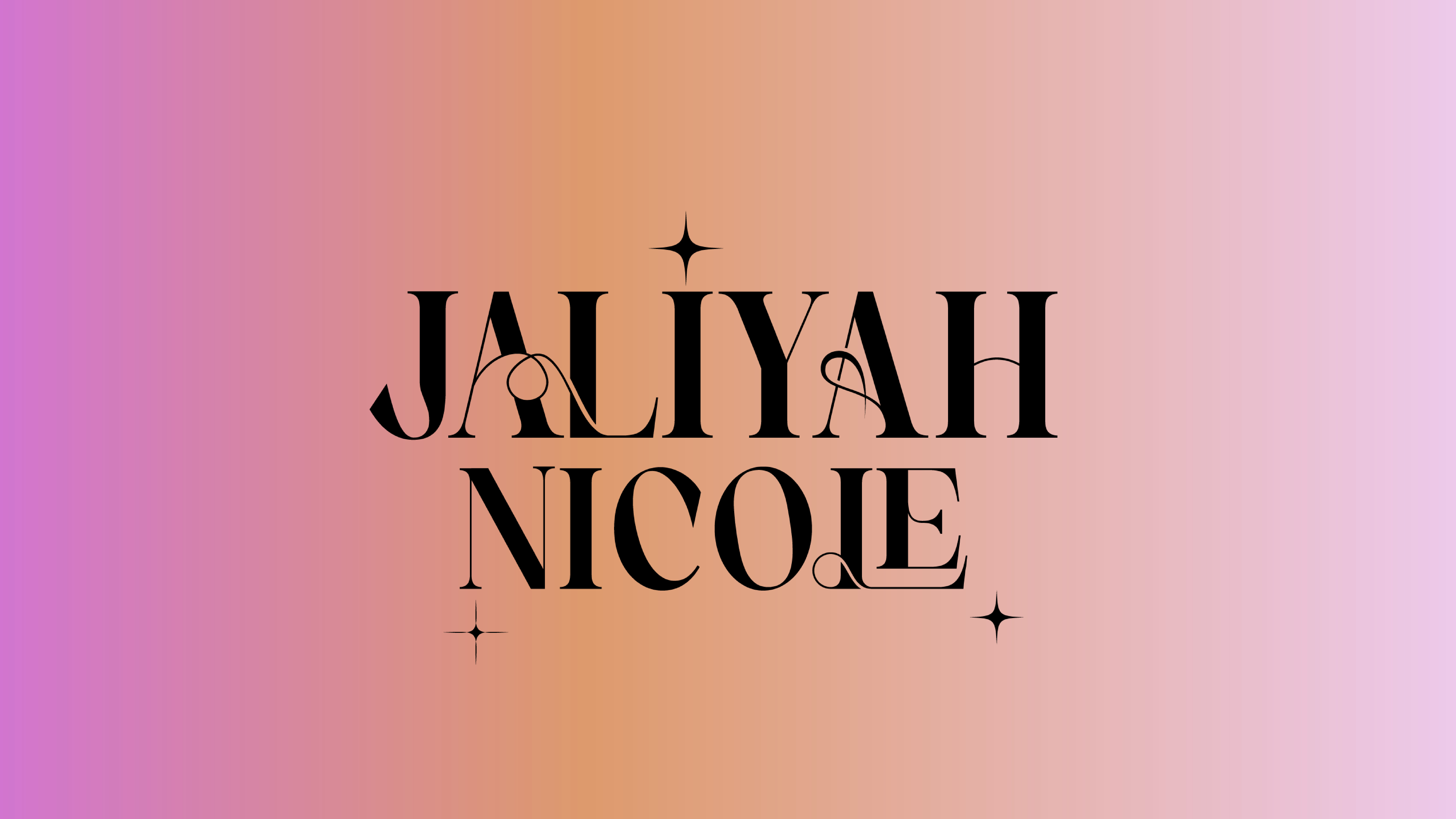 Jaliyah Nicole / "Jaliyah Nicole" is my brand name, which consists of my first and middle name. I wanted to use my first and middle names because they will never change, and I wanted a consistent brand name that is true to me. 