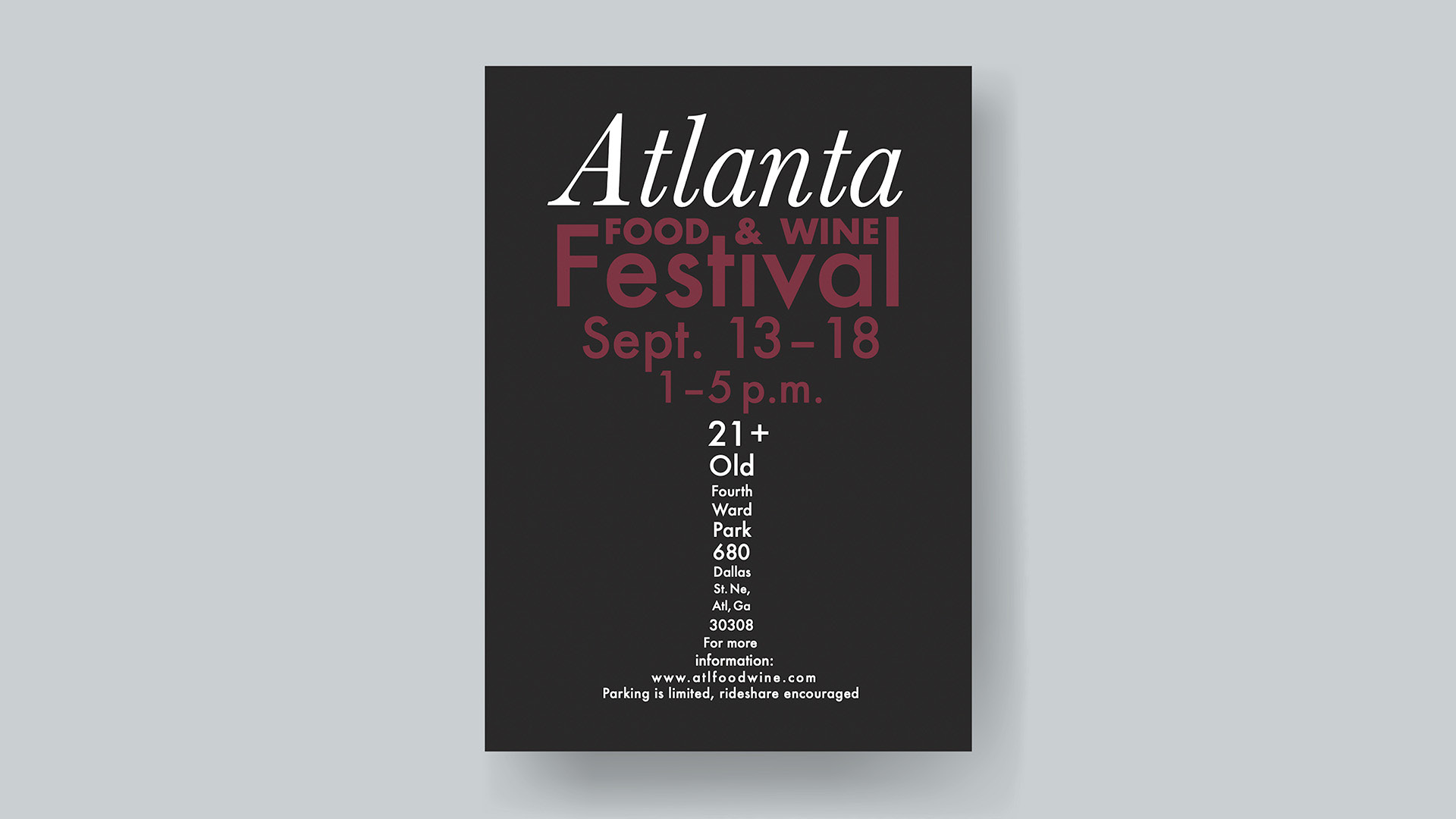 Food and Wine Festival, Marketing Flyer / Food and Wine Festival, Marketing Flyer, 5.5x8.5 inches print flyer, 2022.  This was created to market the Atlanta Food and Wine Festival.