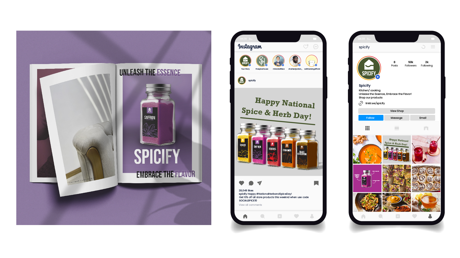 "Spicify," brand design,  / "Spicify," brand design, digital, 2023. This project introduced and promoted the spice brand ‚Äì Spicify to the consumer using multiple media.