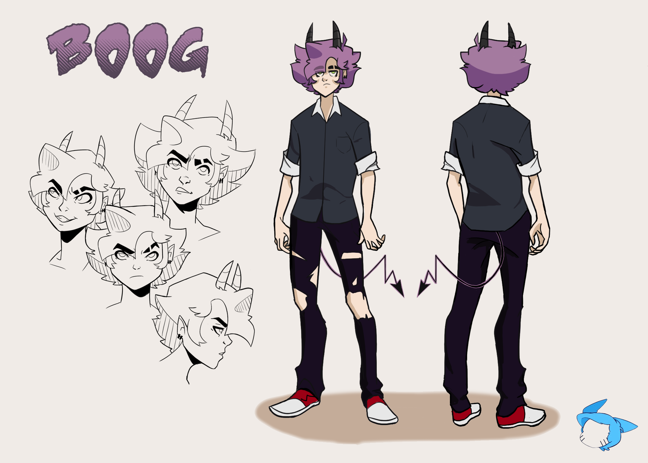  / Still of character and expressions of Boog, the main character of a comic I am making.
