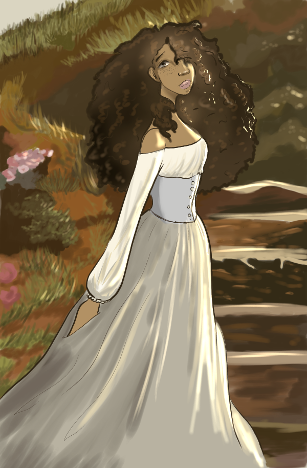  Still of a Princess character in a garden. /  Still of a Princess character in a garden. Created using Clip Studio Paint