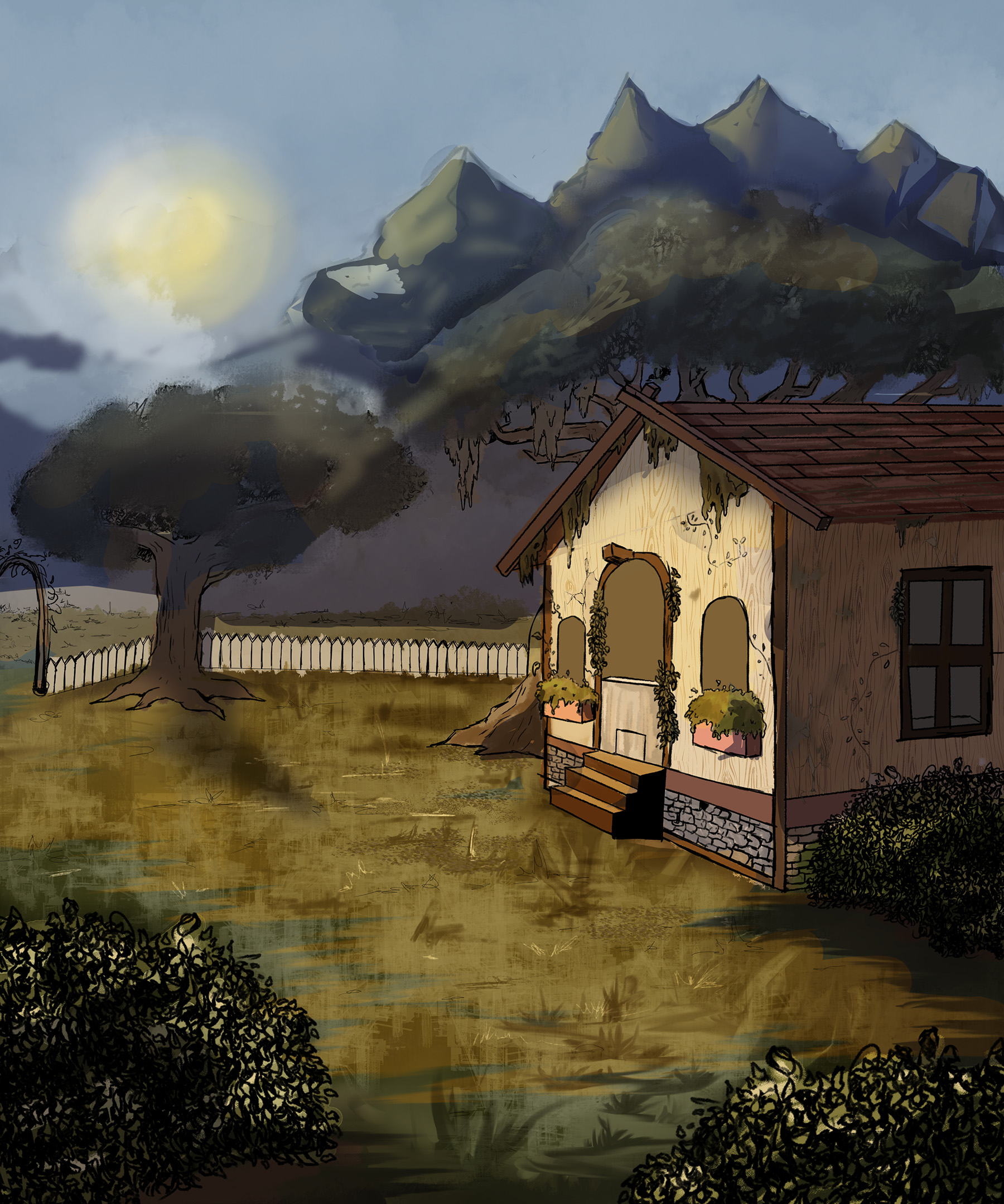 Still of an elf's cabin environment / Still of an elf's cabin environment, created using Clip Studio Paint