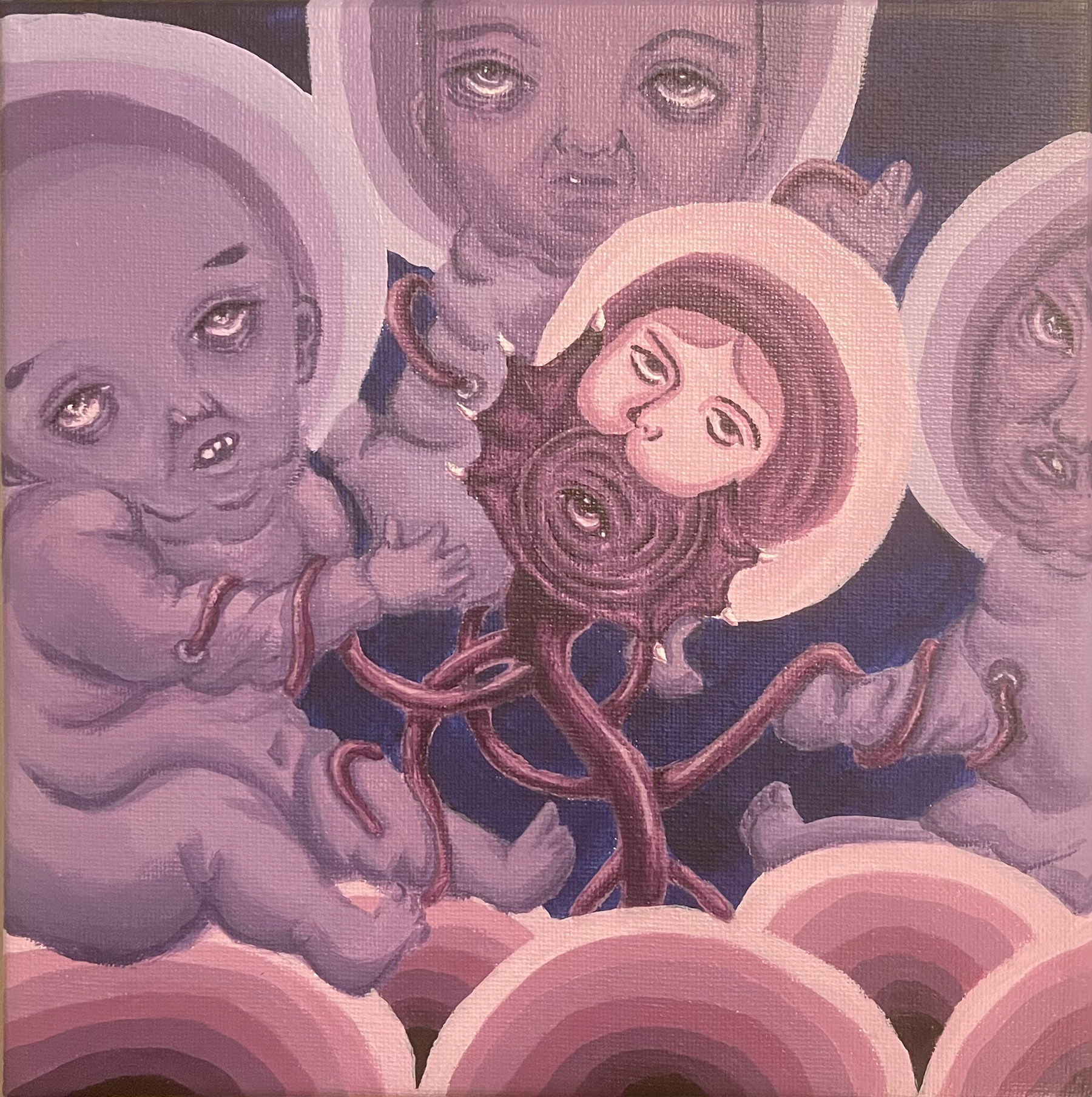 Ning Sun / Ning Sun, Analogous color scheme,8x8 Inches, Acrylic on Canvas,Fall 2023.