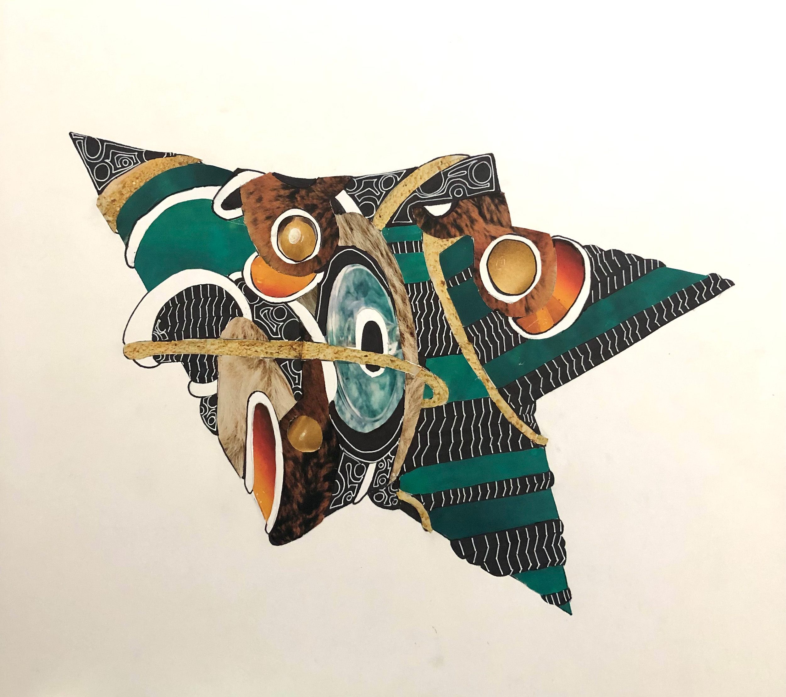 Emily Jaimes / Emily Jaimes, Textures, 8x8 inches magazine papers and sharpie pens, Fall 2023