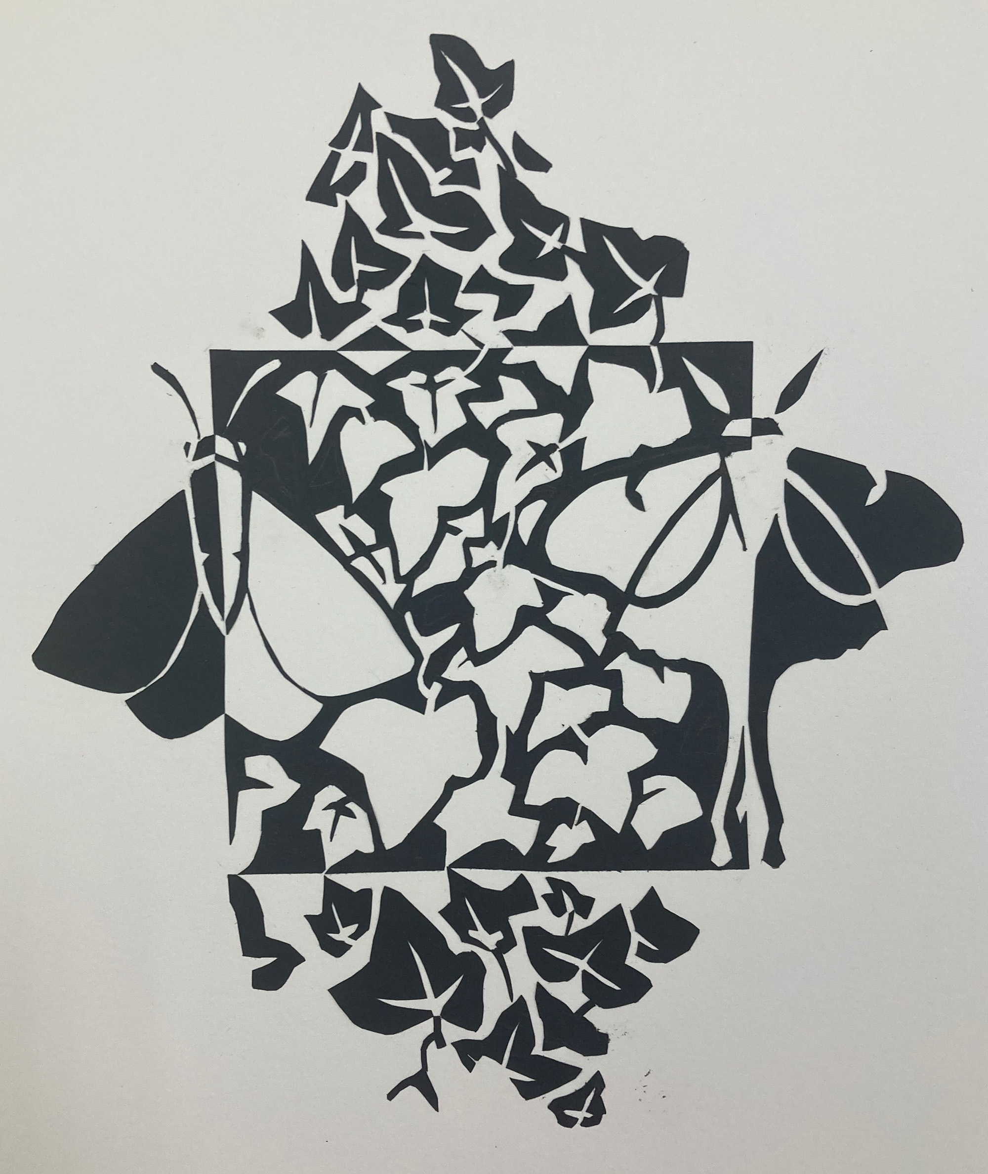 Kristen MacLeod / Kristen MacLeod, Negative & Positive Spaces ,8x8 Inches, Cutting Structure papers, Fall 2023. 