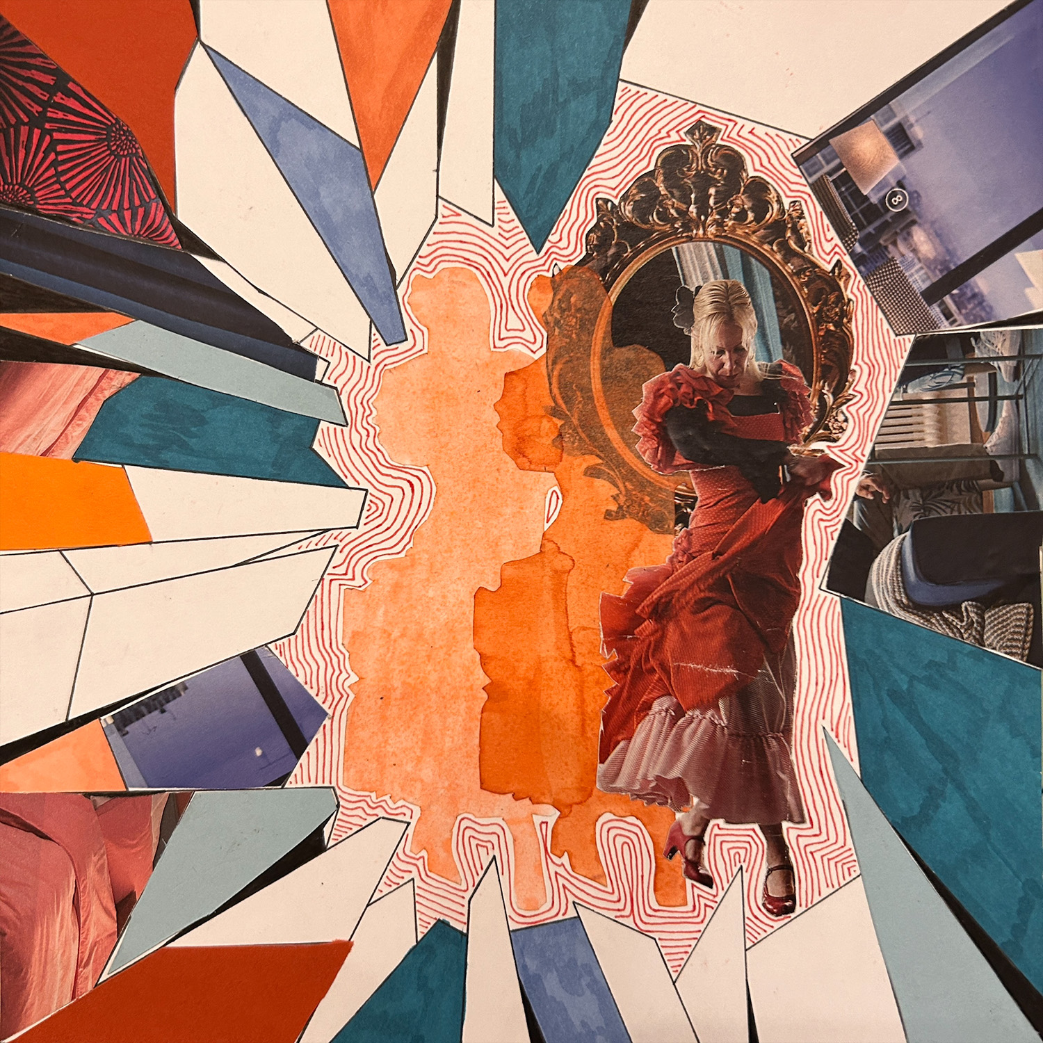 Sayeeda Nicholas / Sayeeda Nicholas,Textures, 8x8 inches magazine papers and sharpie pens, Fall 2023