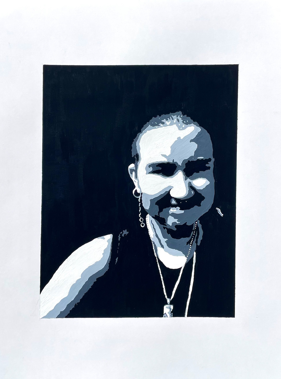 Lyn McPherson / Lyn McPherson - Value Scale Self-Portrait - 17x14 Gouache on Bristol Board