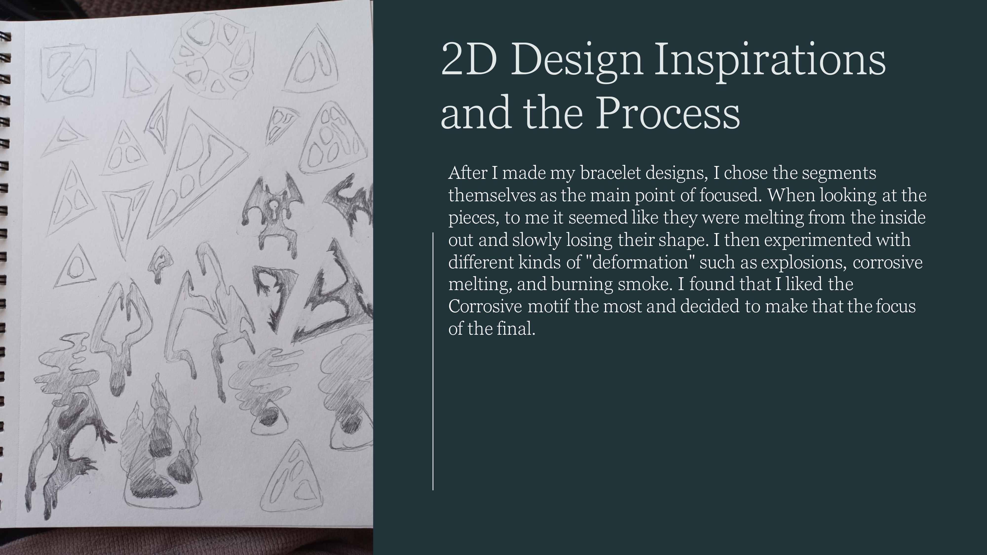 John Thomas / John Thomas, 3D Printing and Design Project, Fall 2023, 2D Course,For this project I created a display of melting triangular shapes and colored them in a way that gives of an impression of layers or depth. 