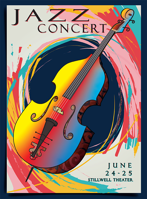 Seth Porta / Seth Portal, Poster showing a combination of flat color and gradient blends using a specific color scheme. Poster is combined with typography showing student's skill in using Adobe Illustrator, Adobe Illustrator, 16"x20" 2022