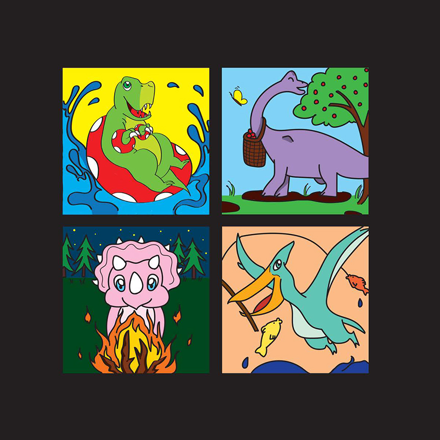 Kyra Newell / Kyra Newell, Amusement Park Icons, with target audience of young children. Icons show good ideation and concepts for the target audience using line, shape and an appropriate color scheme. Adobe Illustrator, 5"x5" , 2022